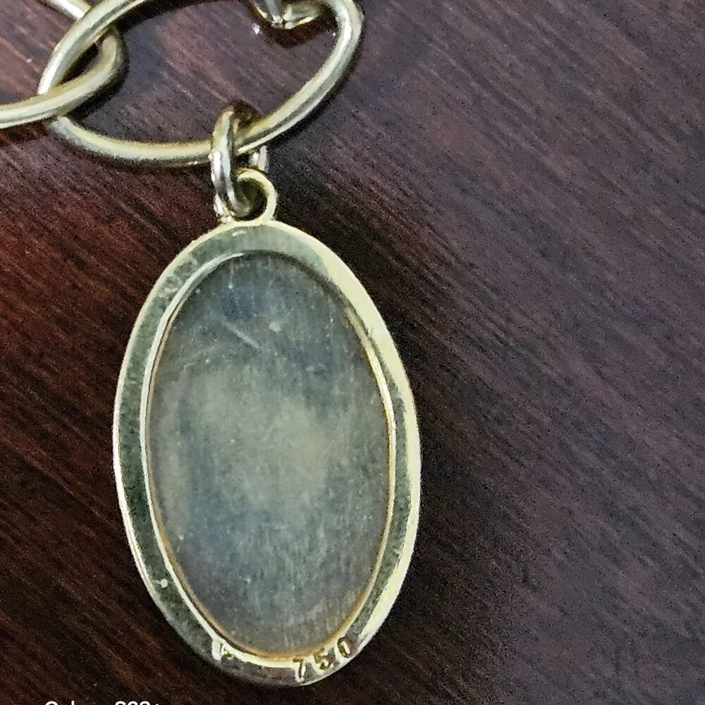 RARE MONICA RICH KOSANN FLORAL SCROLL OVAL 18K CHARM LOCKET PENDANT BRACELET